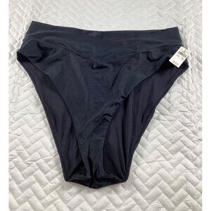 Aerie XL High Cut Cheeky Swim Womens Bottom Black Nylon Spandex UPF 50 NWT pool